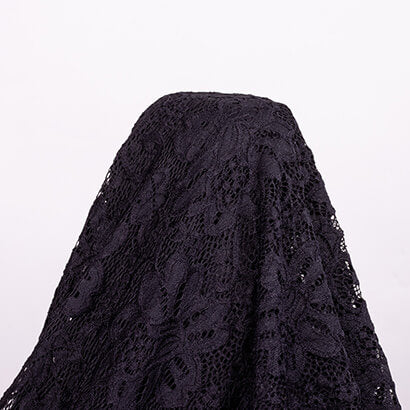 black floral stretch lace fabric