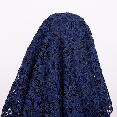 navy floral stretch lace fabric