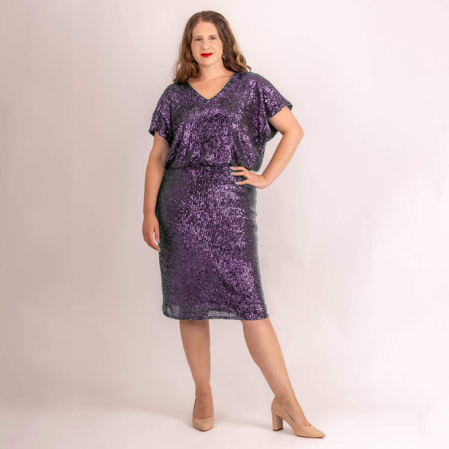 purple sequin matching set from clothing by desiree nz