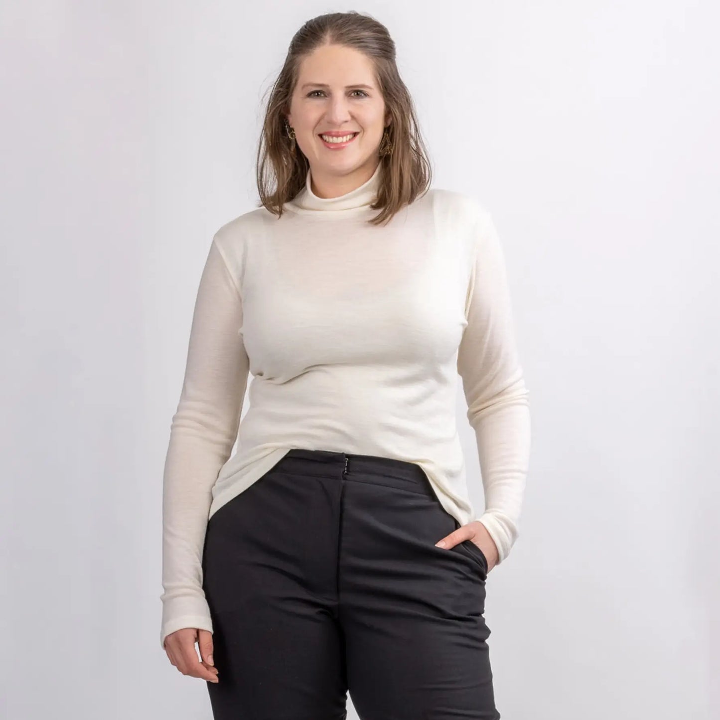 winter white womens merino top
