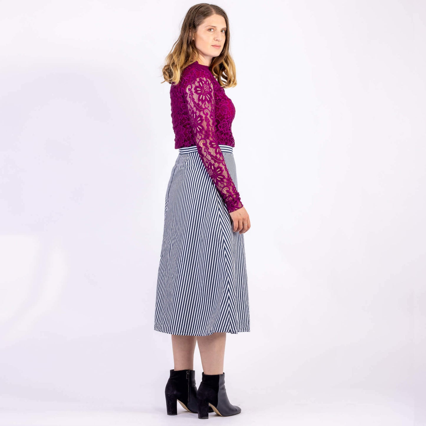long sleeve stretch lace top
