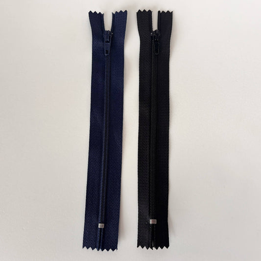 15cm dress zips in black or navy