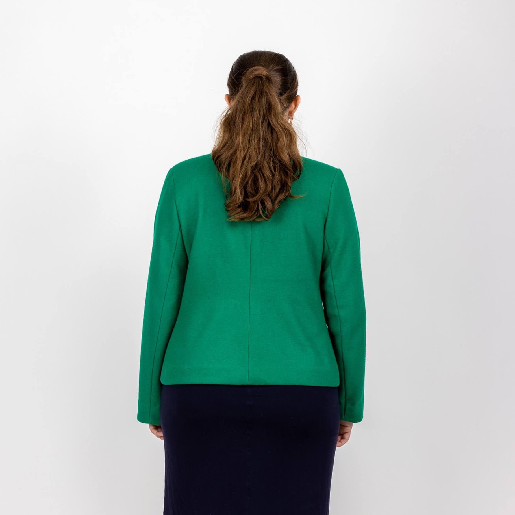 green wool winter coat for women