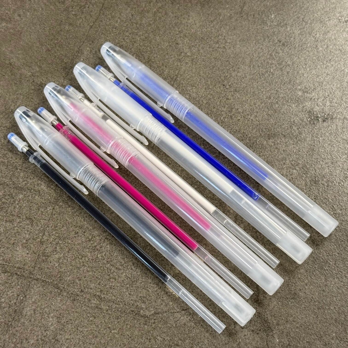 set of multi coloured heat erasable fabric pens
