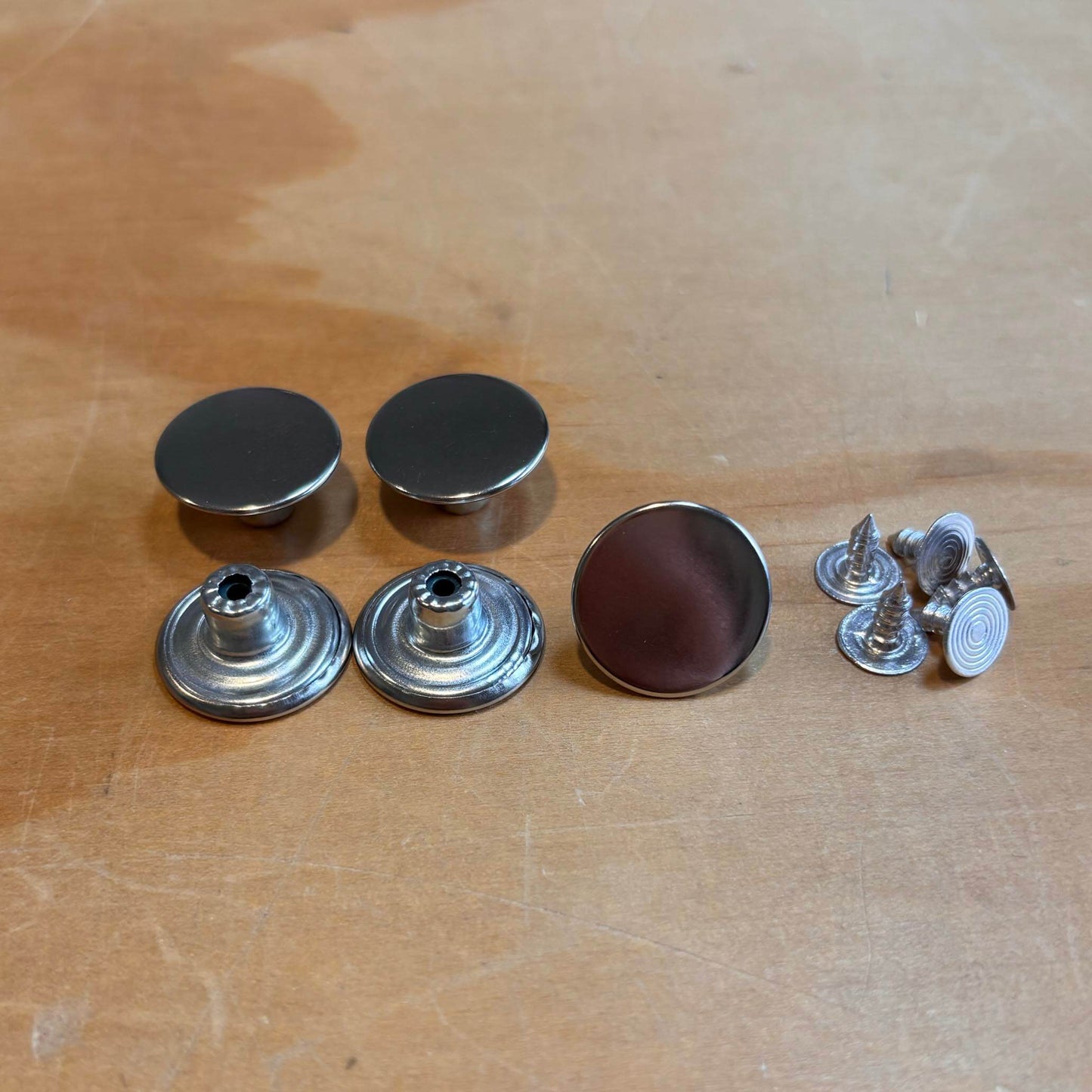 plain silver coloured jeans buttons