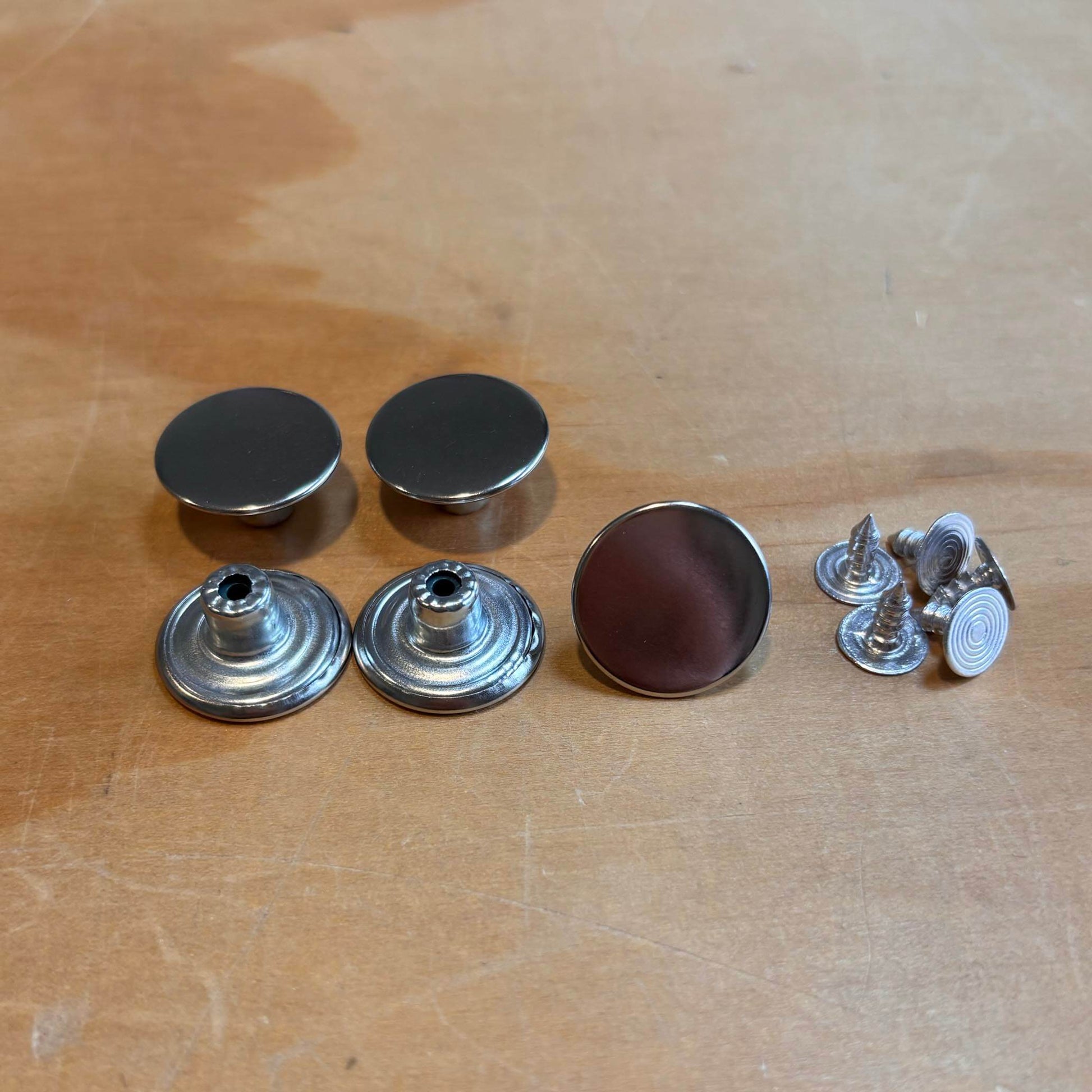 plain silver coloured jeans buttons