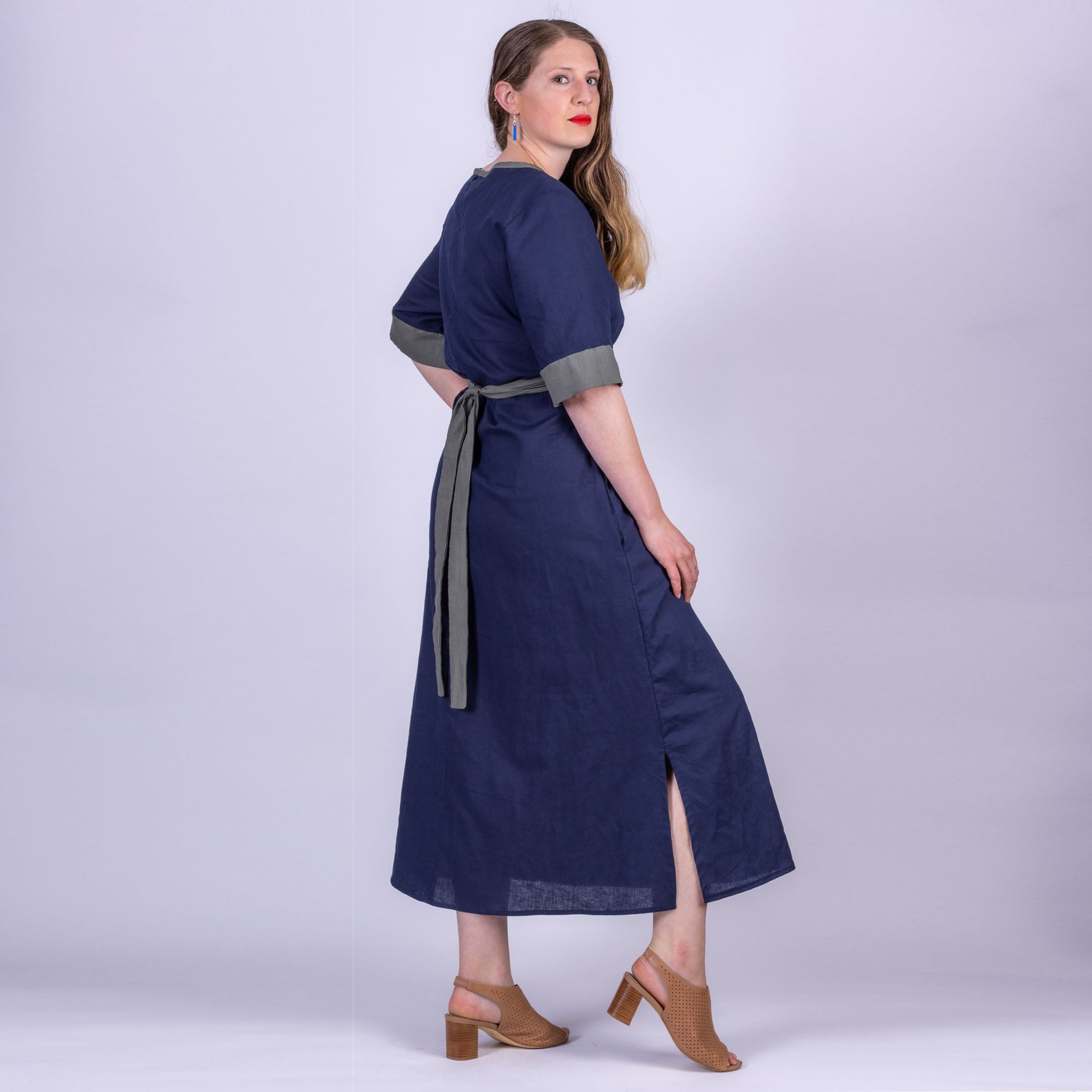 midi length linen dress from desiree clothing