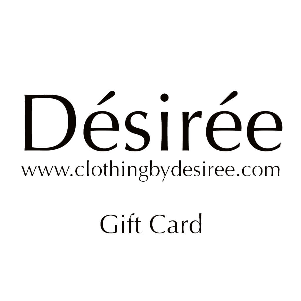 Gift card for Desiree Clothing online store and retail space
