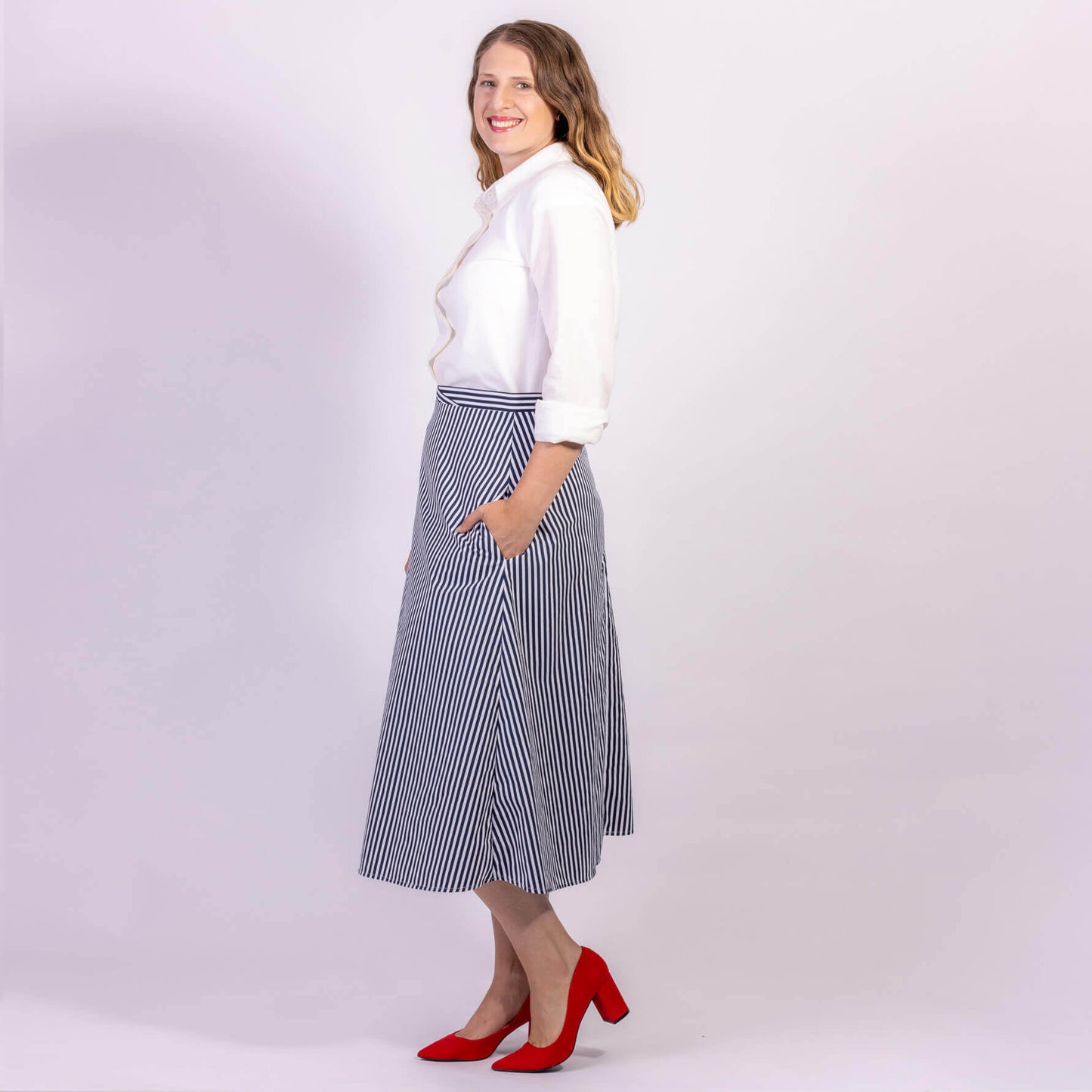 midi skirt with pockets by Wellington designer desiree