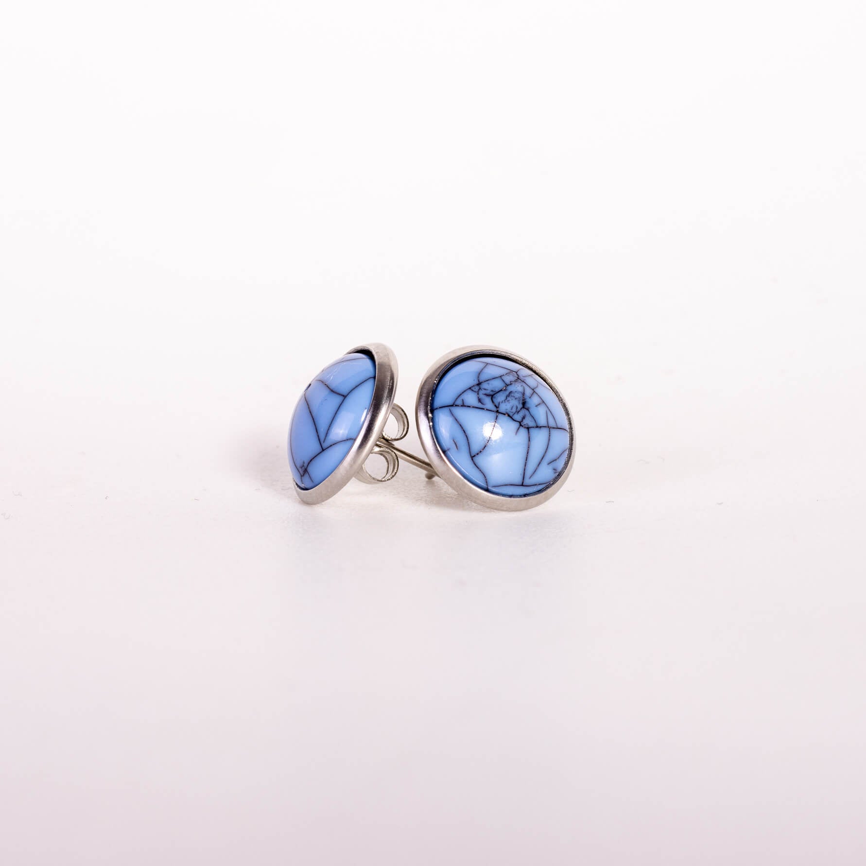 howlite blue resin stud earrings