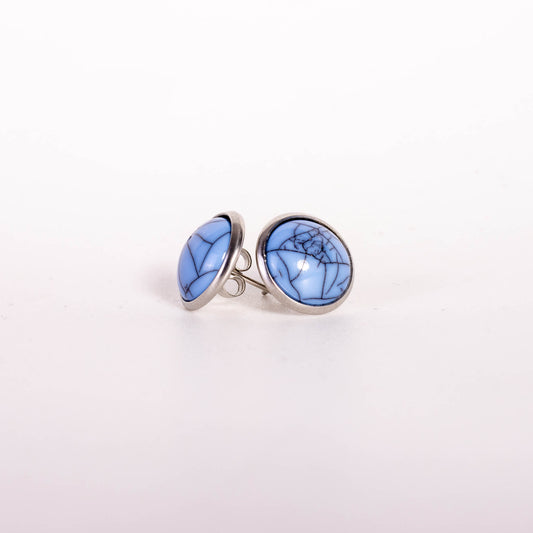 howlite blue resin stud earrings