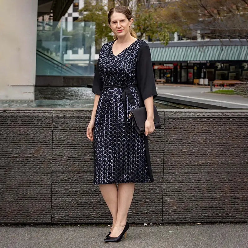 black sparkly sequin dress from kiwi designer